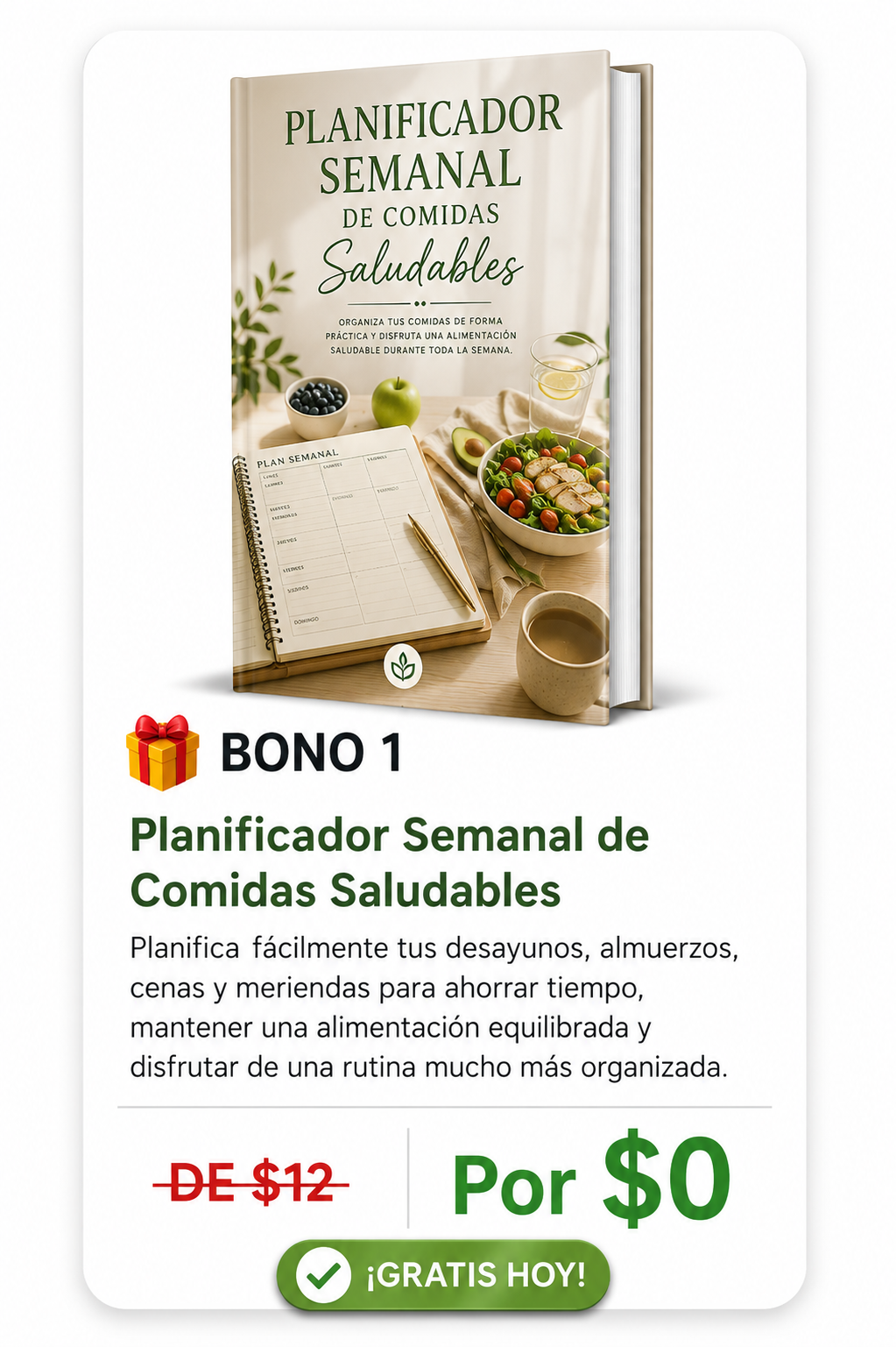 Bono 1 — Planificador Semanal de Comidas Saludables